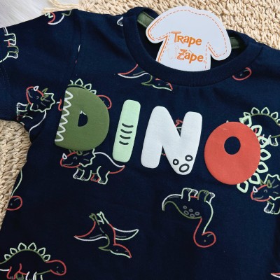 Conj. Camiseta Dino e Bermuda - Marinho